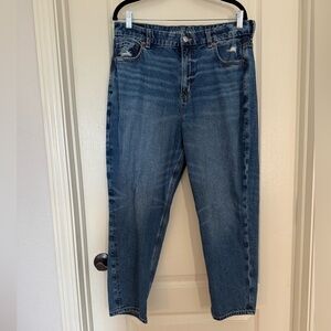American Eagle Outfitters Mom Jean Blue Cropped Jeans